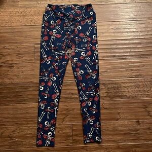 LuLaRoe Womens Winged Skelton Fairies Leggings One Size